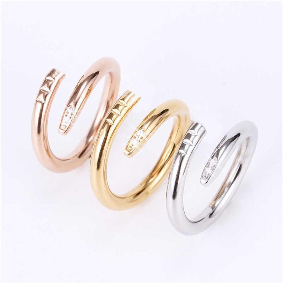 Love Ring Titanium Steel Single Nail Ring European and American Fashion Street Hip-Hop Casual Par Birthday Engagement Holiday G2121