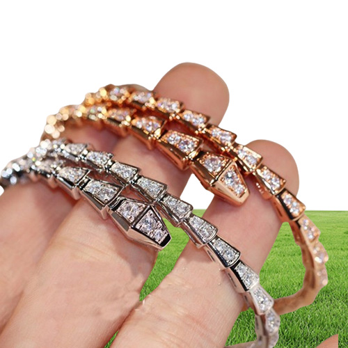 2020 Hot Sale Lyxig kvalitetsarmband med Sparkly Diamond i Platinum och Rose Gold Plated Women Party Jewelry Gift PS34237823901