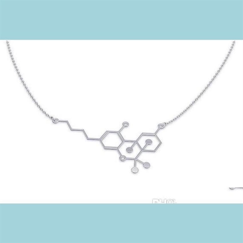 Pendentif Or Argent Simple Molécule Structure Moléculaire Hormone Élément Collier Science Adn Dopamine Colliers Jhey9 Vxbzf277O