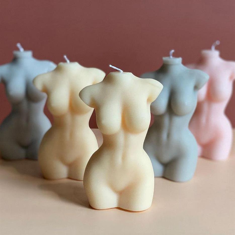 Creative Art Body Candle Mold Cute Female Figure Arts Candles 7 5 10 5cm Aromatherapy Body-shaped Candle;DIY Home Decor287F