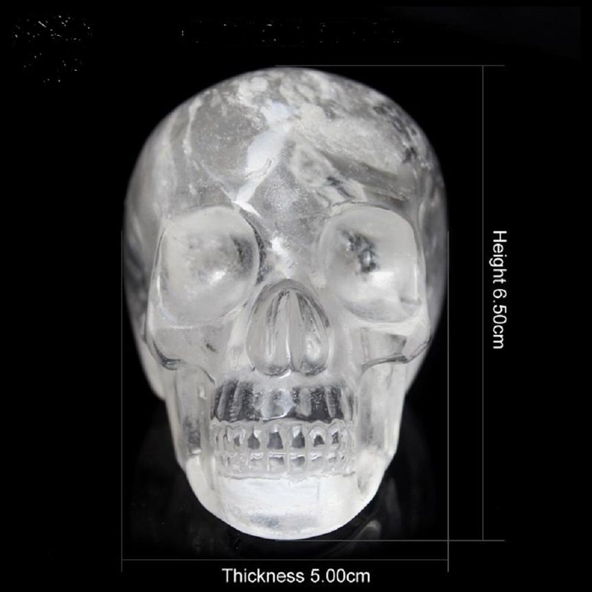 Hand carved Natural transparent crystal skull crystal gemstone human alien head for healing Reiki Halloween gifts1814