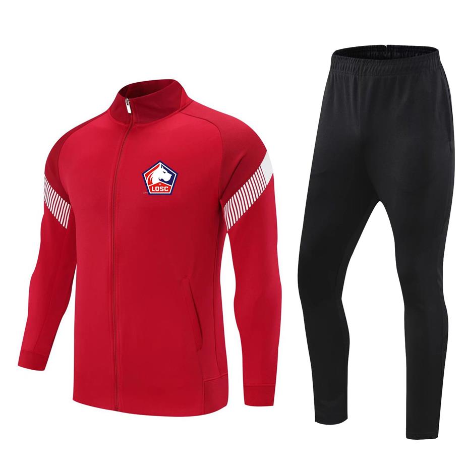 Lille Osc Kids Jersey Ceket Çocuk Trailsuit Futbol Setleri Kış Palto Yetişkin Eğitim Giyim Takım Futbol Gömlek Kazak Logosu Custom291h