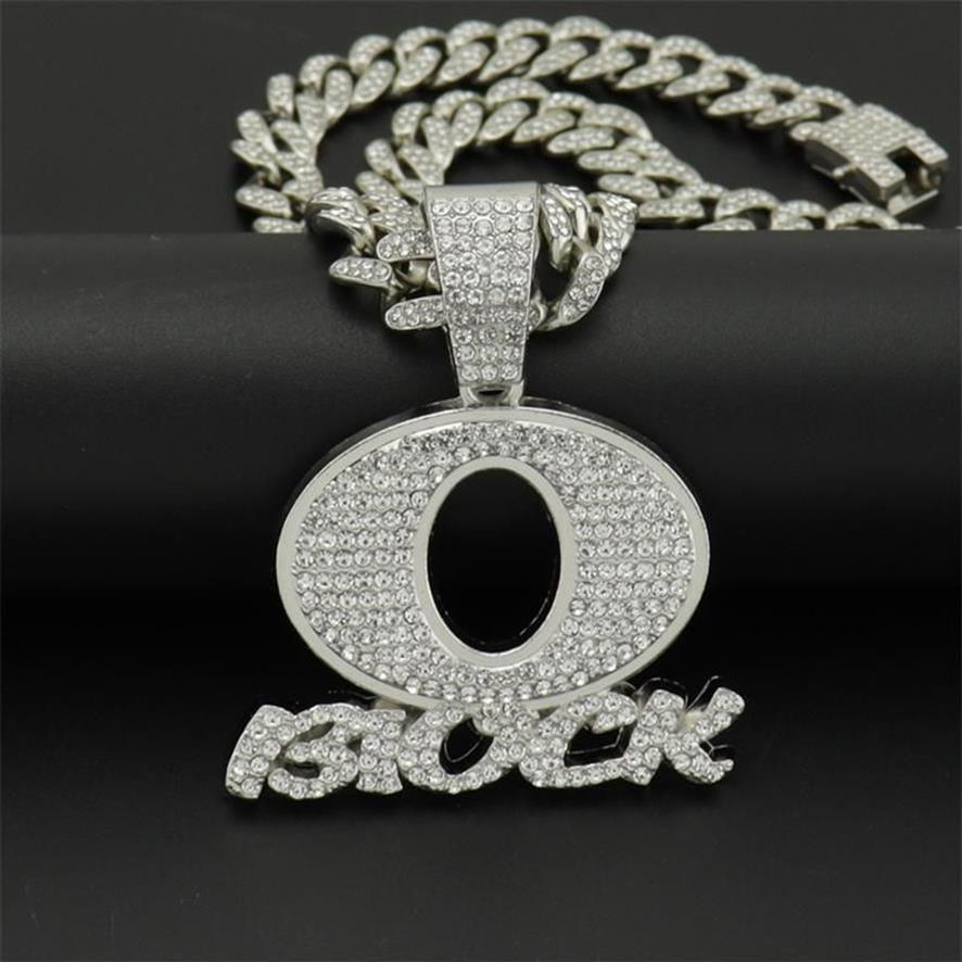 Collane con ciondolo Collana Hip Hop con lettera Q di cristallo grande con bling ghiacciato 13 mm di larghezza Miami Catena cubana Gioielli con fascino di moda Dro292q