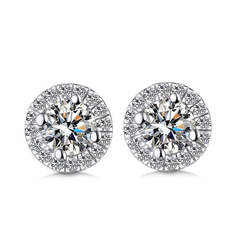 9K 14K 18K Gold Stud Round Shape Group Setting D F Color VVS Clarity Moissanite Stone Earring Beautiful Forever Brilliant258W