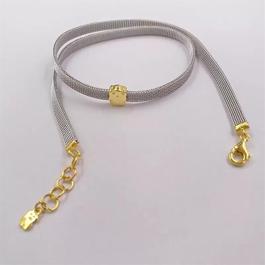Autentisk 925 Sterling Silver Chain Halsband Guld- och stålikonhalsband passar Europeiska björnsmycken Style Gift 613102020260f