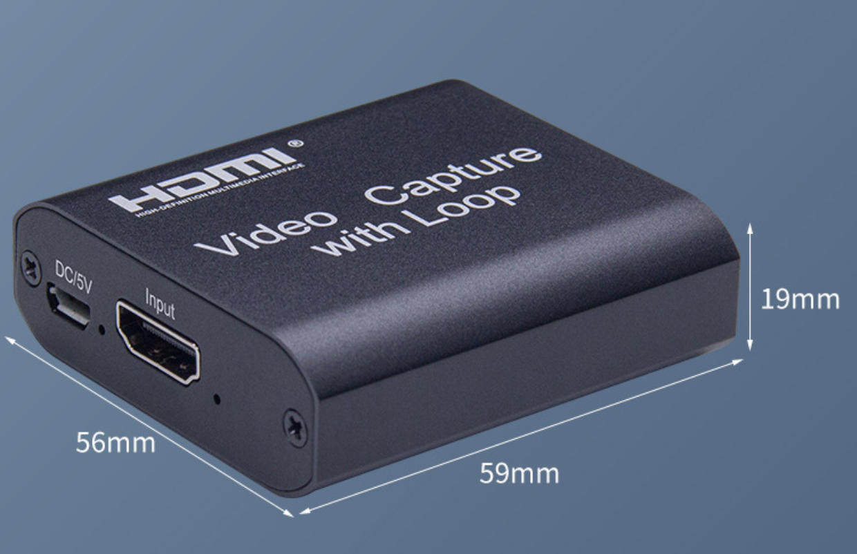 Placa de captura de vídeo 1080P 4K HDMI compatível com USB 2.0 para gravação de jogos, transmissão ao vivo, transmissão de TV, ensino de loop local, videoconferência