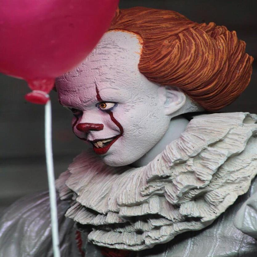 18cm 7 inç neca Stephen King's It Pennywise Joker Palyaço PVC aksiyon figürü oyuncaklar Cadılar Bayramı Gün Noel Hediyesi C19041501317U