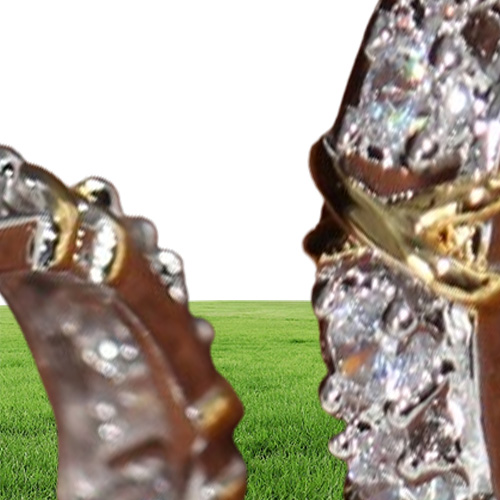 Professionell evighet Diamonique CZ Simulerad Diamond 10kt Whiteyellow Gold Filled Wedding Band Ring Storlek 5-111716650