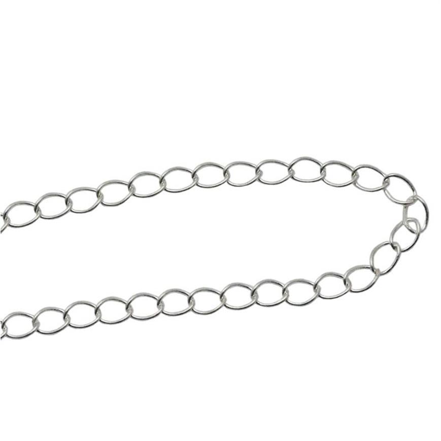 Beadsnice hela silverkedjan 925 Sterling Silver smycken Material ovala kedjor för halsband som säljs av Gram ID 33870306A