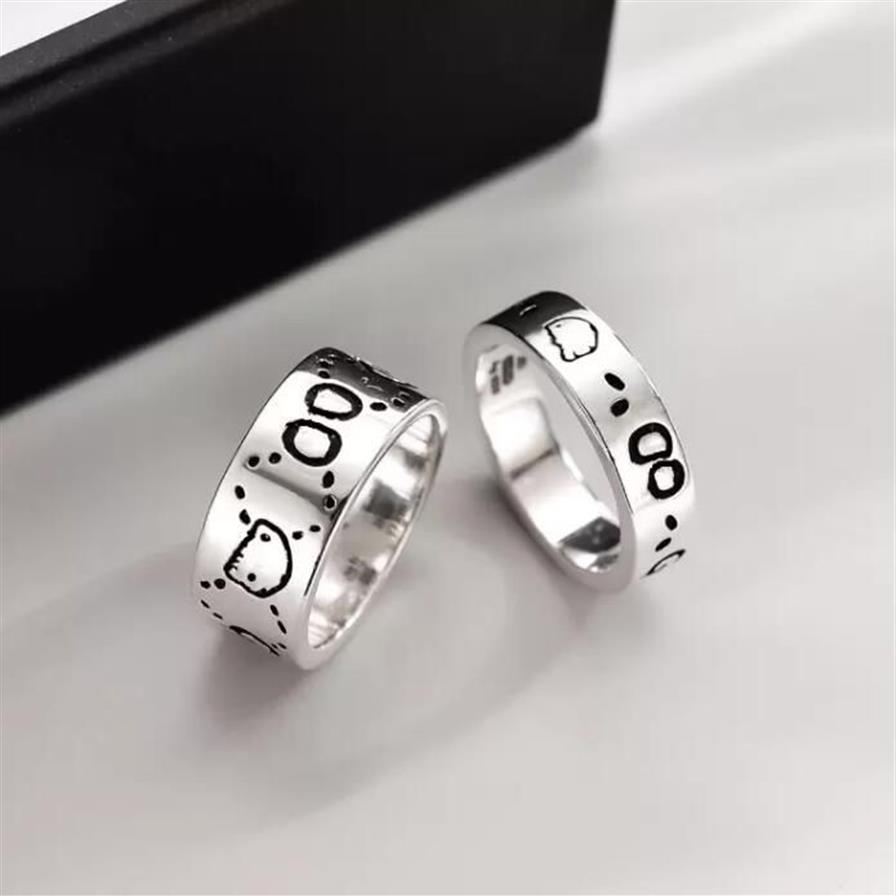 Crânio rua titânio aço banda anel moda casal festa de casamento homens e mulheres jóias punk anéis presente com box268r