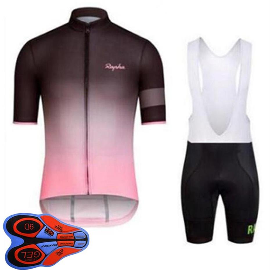 Pro Team RAPHA Maillot de cyclisme Ensemble d'été pour hommes à manches courtes Tenues de vélo Vêtements de vélo de course Uniforme de sport de plein air Ropa Ciclis214C