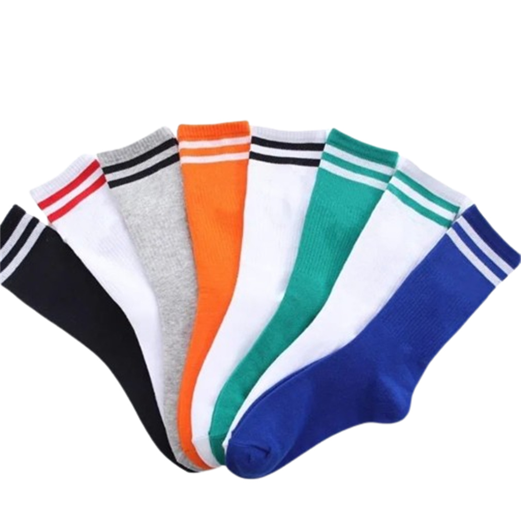 New Design men's long socks, multi-color fashion, men's and women's jogging socks, casual high-quality cotton, breathability, basketball, football, classic stripes, ww1