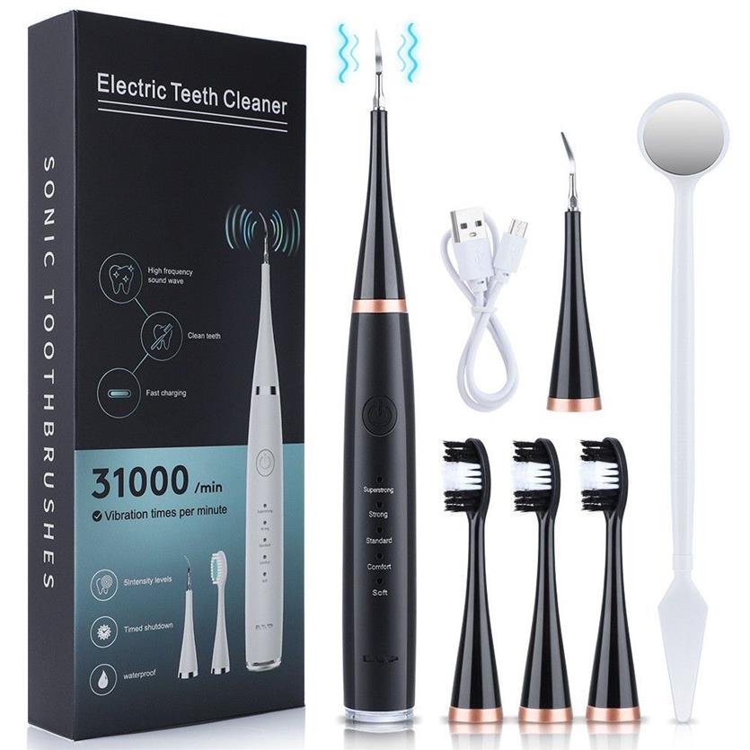 Electric tooth cleaner six in one electric toothbrush set portable stone removal dental hygienist3144