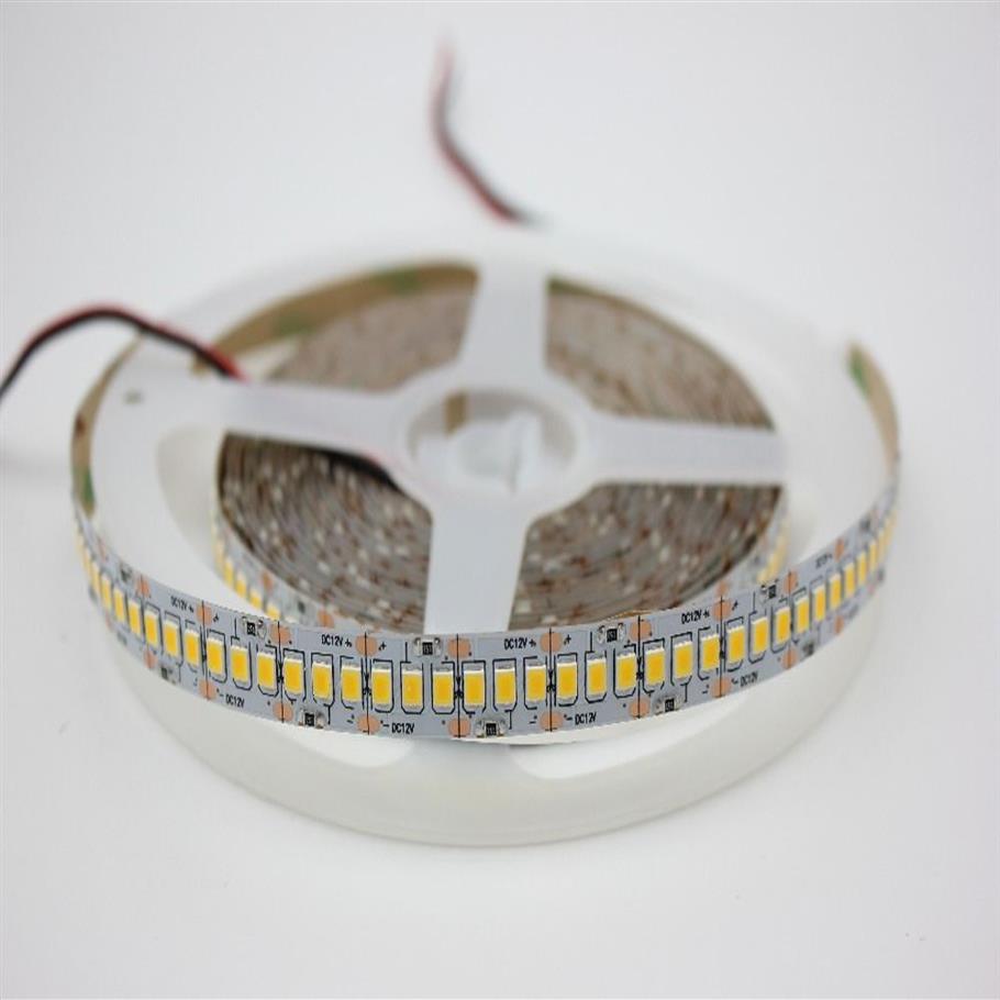 1 2 3 4 5M 10MM PCB 2835 SMD 1200 LED -stripband DC12V 24V IP20 Icke -vattentätt flexibelt ljus 240 lysdioder M Vit varm vit255m