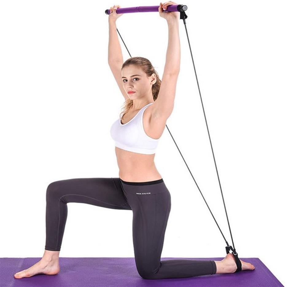 Yoga Pull RodsPortable Home Resistance Band Yoga Pilates Gym Fitness Training For Pilate Exercise Stick Toning Bar Workout2896