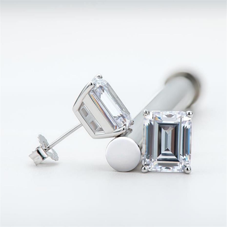 Stud Fashion 925 Sterling Silver Emerald Cut Boucles d'oreilles Boucle d'oreille Femmes Boucle d'oreille de mariage Lady Party Jewery GiftStud Kirs22246B