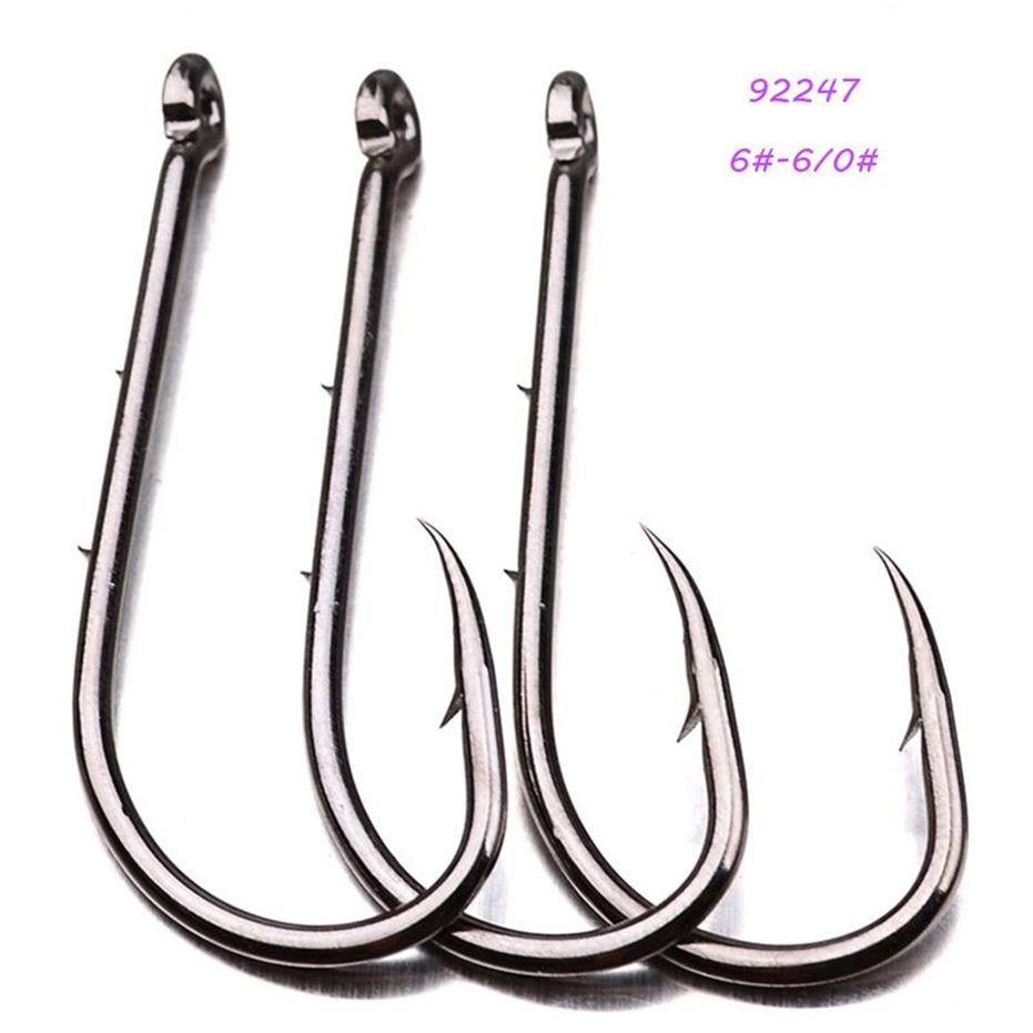 12 Sizes 6#-6 0# 92247 Baitholder Single Hook High Carbon Steel Barbed Hooks Asian Carp Fishing Gear Lot210I