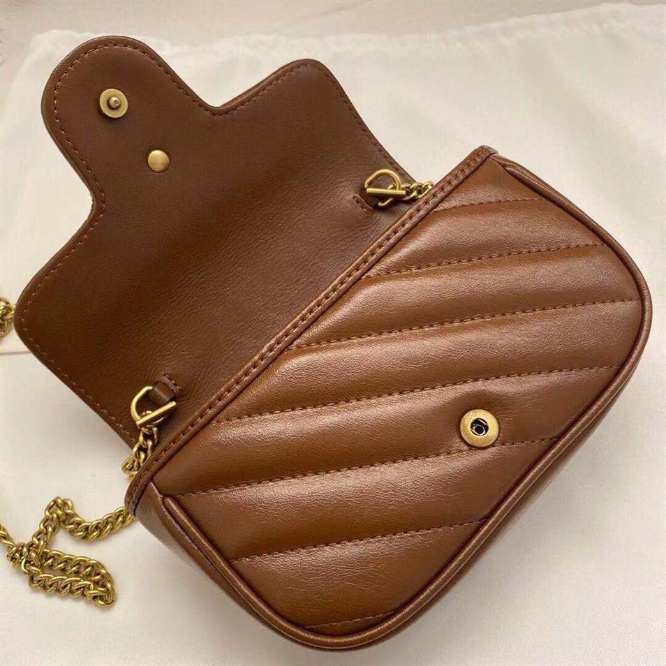 Women Classic Mini Marmont Key Walls Wavy Stitched Leather Back With Heart Shape Mark Keys Ring Inside Attable to Big Bag Lad282i