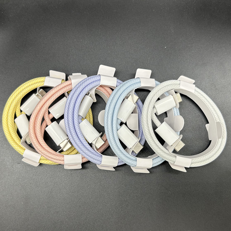 OEM Quality 60W PD Cables for iPhone 15 pro max Fast Charging 1m 3FT USB C to Type C Braided Cable Charging Cords Quick iPhone  Cord Data Cable Colorful