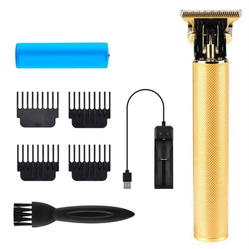 Clippers de cabelo T Blade Trimmer Kit para homens Home USB recarregável com alça antiderrapante Cutting243S