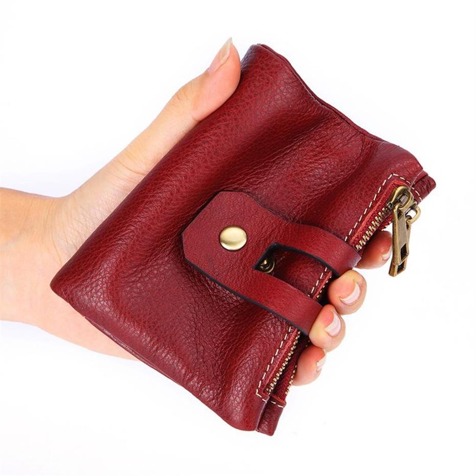 2019 Véritable cuir femme portefeuille Slim Coin Purse femelle Small Double Zipper Rfid Walise Card ID HOLD POUR GILLE Money Bag Designer199a