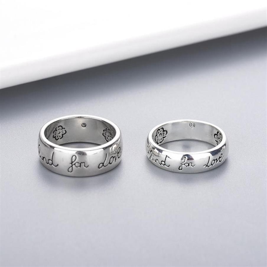 band ring Women Girl Flower Bird Pattern Ring with Stamp Blind for Love Letter men Ring Gift for Love Couple Jewelry w2943387
