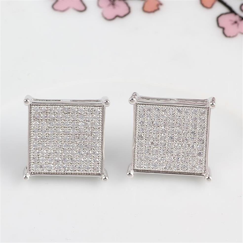 Top Quality Fashion Design Women Earrings Classic Studs Full Mud Drill Hoop Titanium Steel Earrings For Women Gifts Whole249j