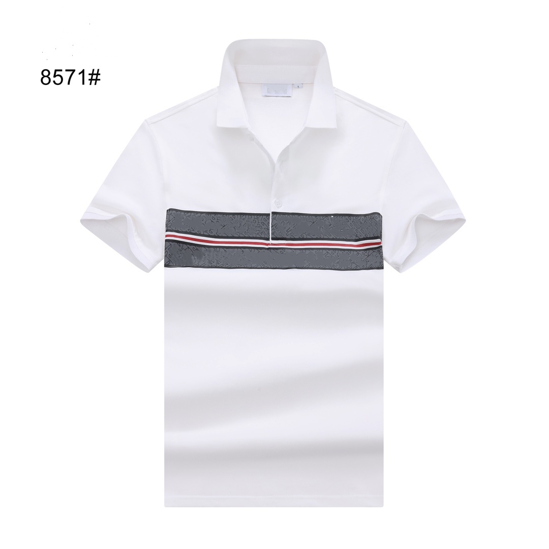 polo stile camicie manica corta antirestringimento camicie classiche con risvolto uomo Estate 100% cotone Polo da uomo T-shirt est LOGO Stampa Moda Abbigliamento camicia Trend Manica corta