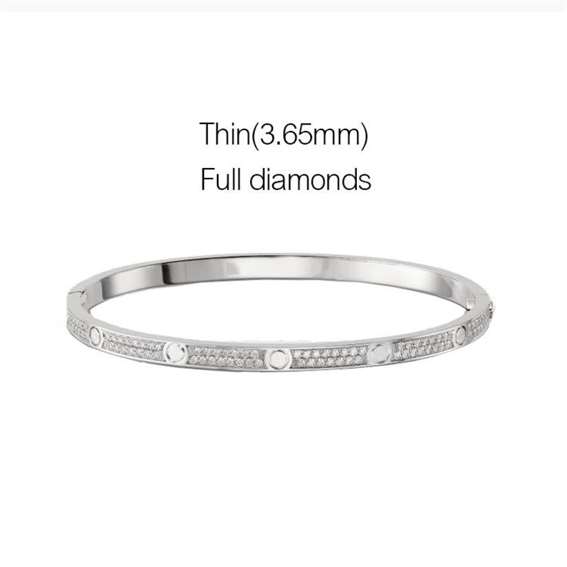 Bracelets Thin MOVE BRACELET avec tournevis or Rose platine plein diamant designer Bracelets mode Bijoux Femme 3 65mm bracele314R