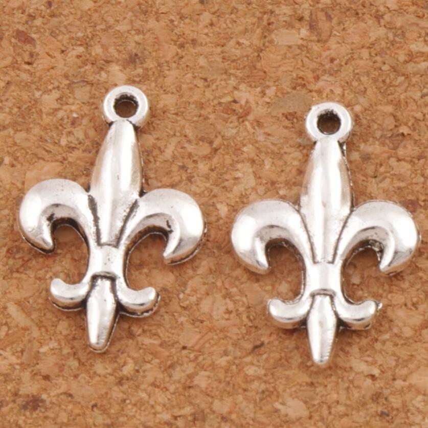 300 stks veel Iris Fleur-de-lis Bloem Bedels Hangers 12 5x18 7mm Antiek Zilver bedels Sieraden DIY L387188s