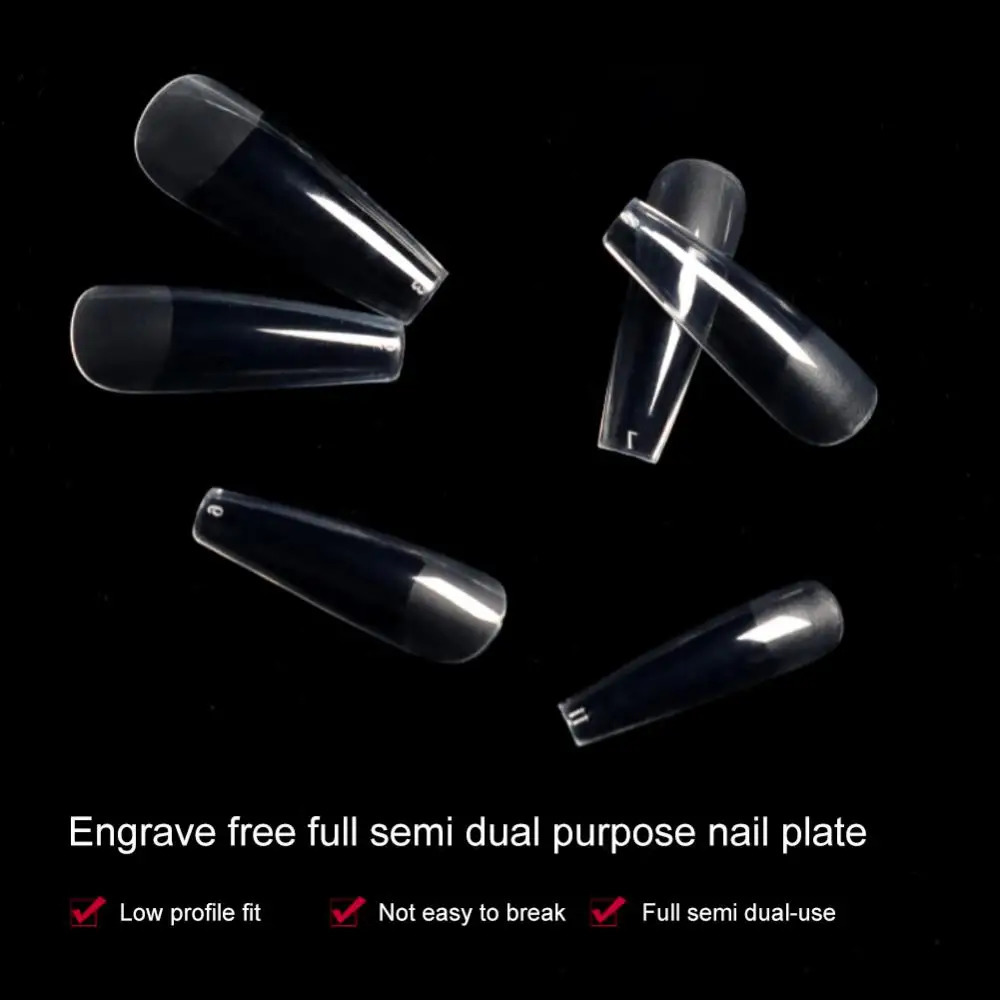 False Nails French Acrylic Nail Full Cover Tips Clear Artificial Press On Scratchfree Ultrathin Manicure Tools 231204