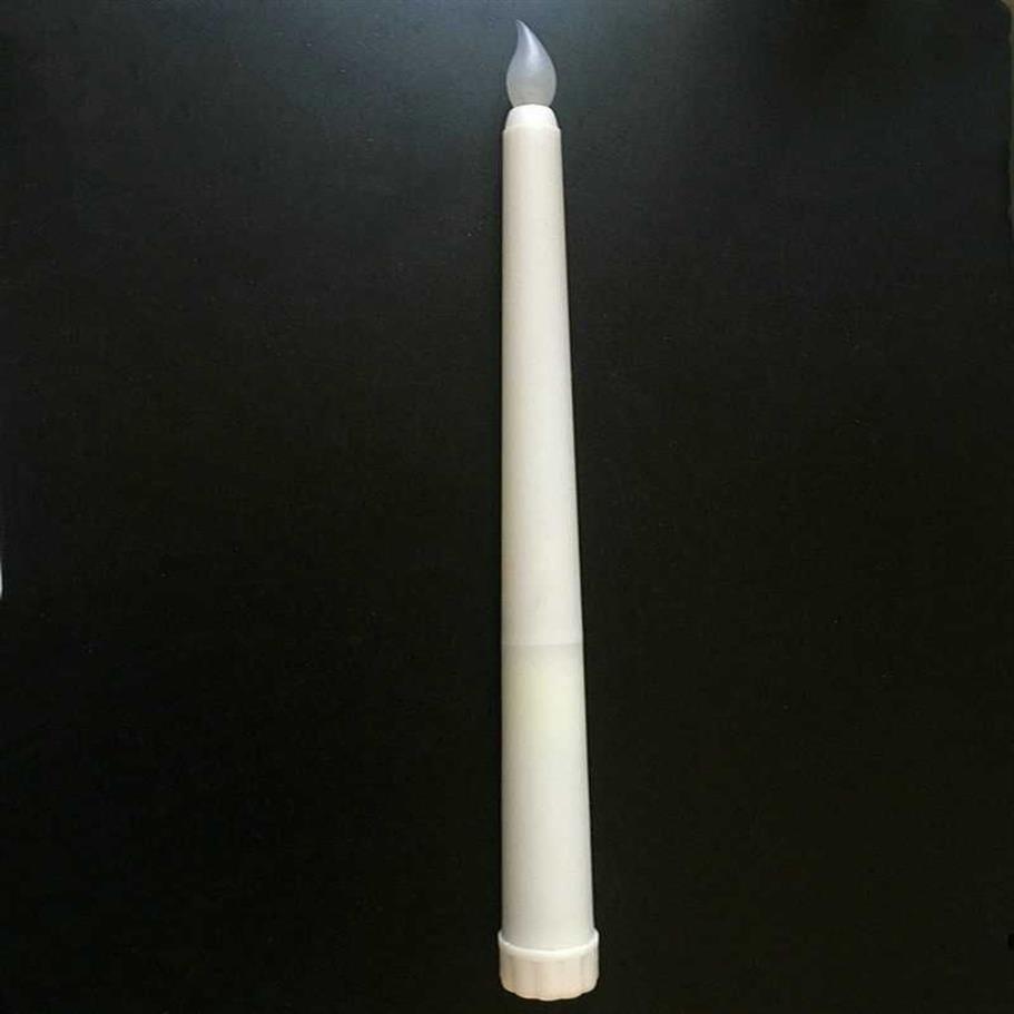 Led battery operated flickering flameless Ivory taper candle lamp candlestick Xmas wedding table Home Church decor 28cmH H311D
