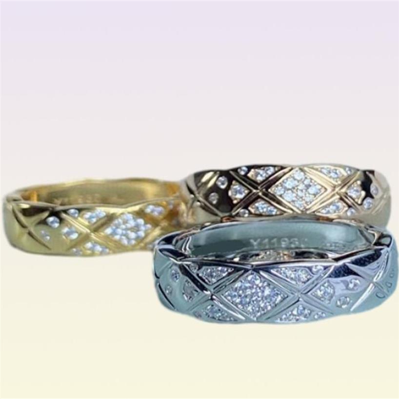 925 Sterling zilveren COCO-ringen voor dames trouwring met strass 18k roségoud middenbreedte9116428291A