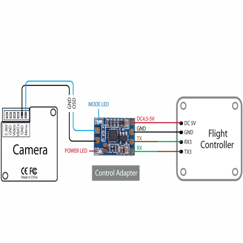 Adaptador de controle RunCam Adaptador de controle 14x10mm para aviões FPV Rc Aviões de controle remoto / peças de drones RC