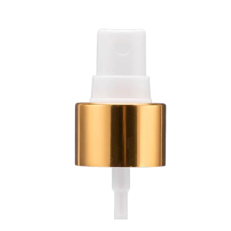 Plastic Empty Spray Pump White Bottle Gold Ring Flat Shoulder PET 100ml 150ml 200ml Refillable Cosmetic Packaging Container