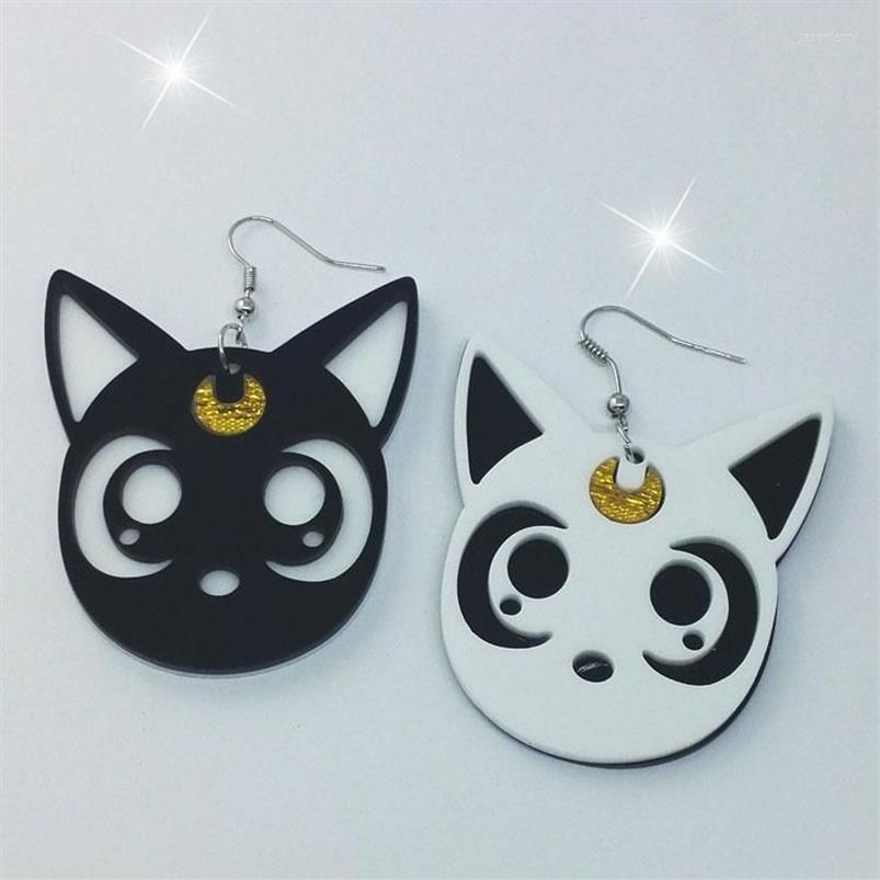 Dangle Oorbellen Cartoon Harajuku Anime Maan Zwarte Kat Mooie Cosplay Drop Acryl Sieraden Voor Vrouwen Fashion289O