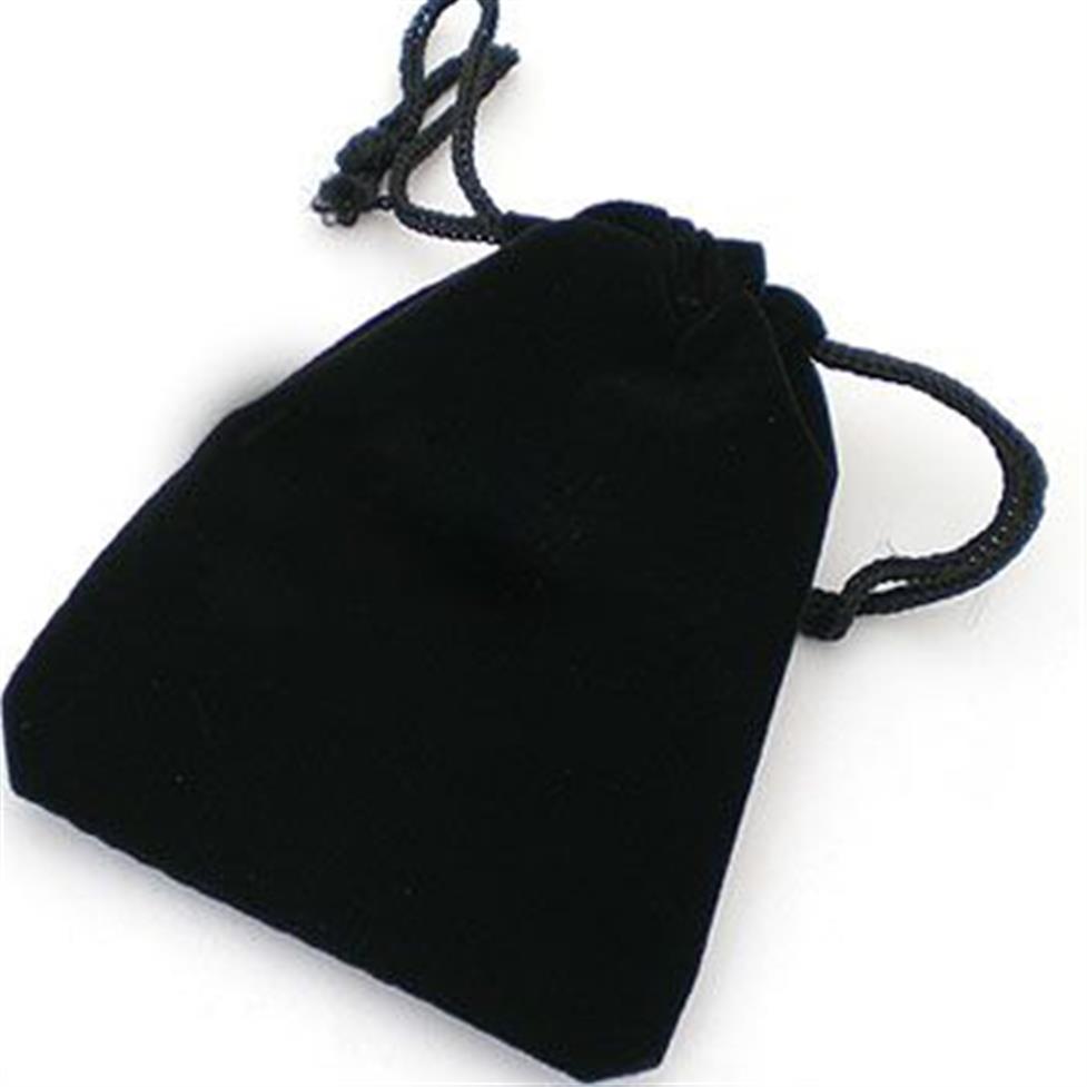 Black Velvet DrawString Bag 20x30cm8 x 12 tum Makeup smycken Set Gift Pouch Storage Sack268L