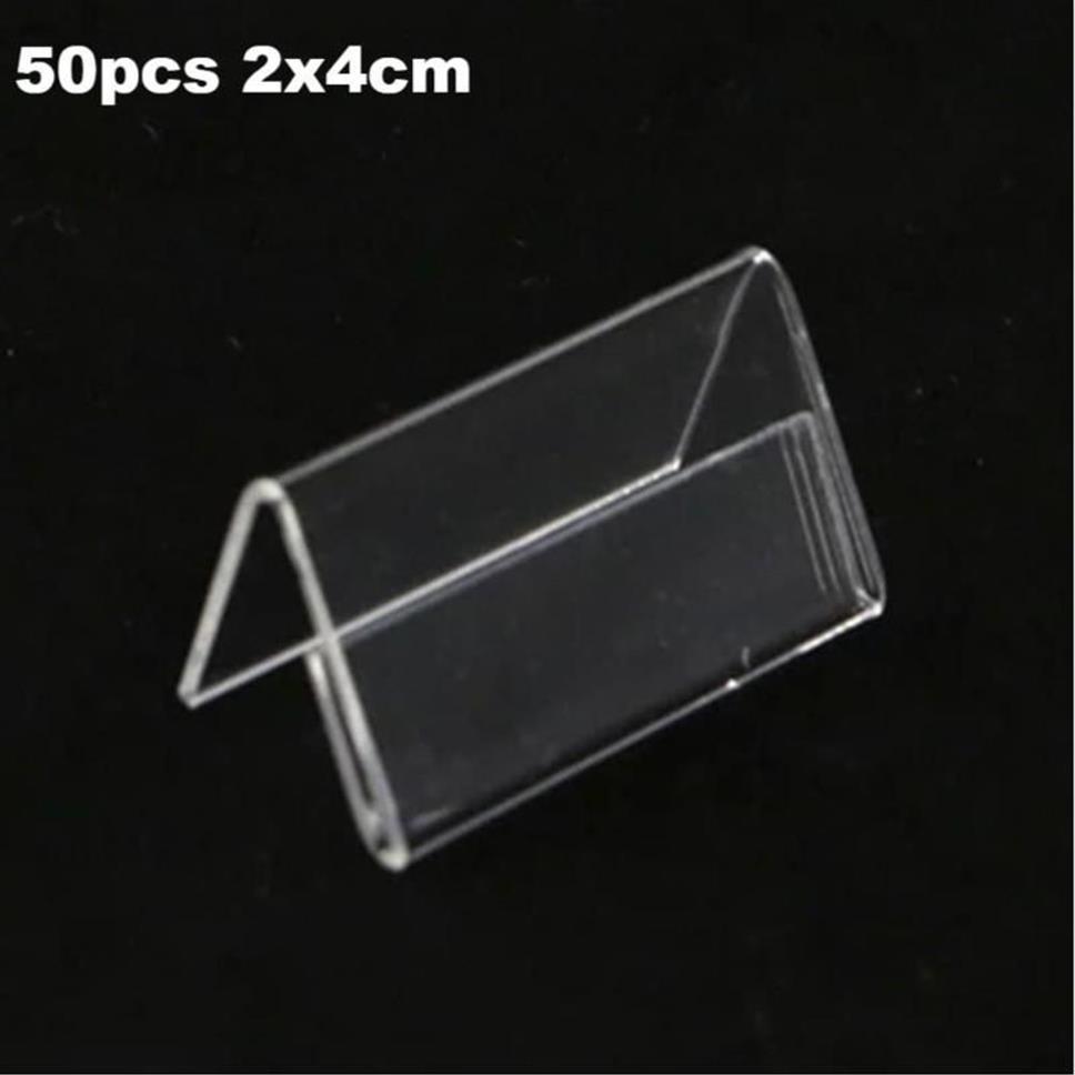 2x4cm Acrylic Sign Display Stand Of Business Card Label Case Lipstick Organizer Storage Frames284G