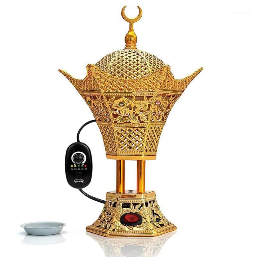 Arabiska elektriska rökelsebrännare laddare bärbara bakhoorbrännare med justerbar timer Ramadan Home Decorati Fragrance Lamps266K