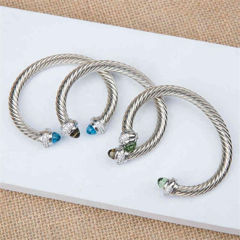 Adjustable Bracelets Bangle Bracelet Charm Sliver Designer Fashion Jewelry Cable Classics Princess High Quality with Amethyst Toap2400
