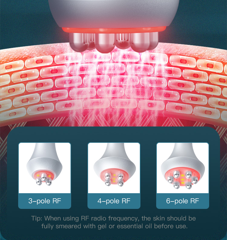 9 en 1 Luz LED BIO EMS Máquina de cavitación por vibración Salón de belleza 80K Cavitación al vacío Instrumento de belleza facial Máquina Lipolaser