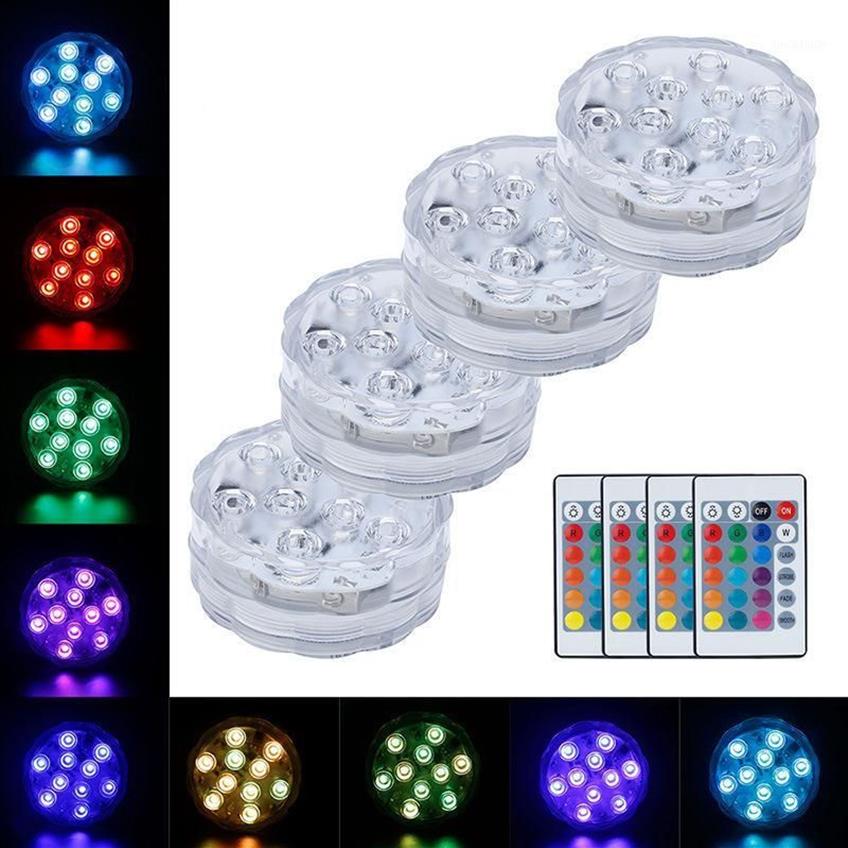 Fjärrkontrollerad RGB LED -lampa Vattentät poolbelysning IP68 Submerible Light Toy Underwater Swim Pool Garden Party Decoration13185