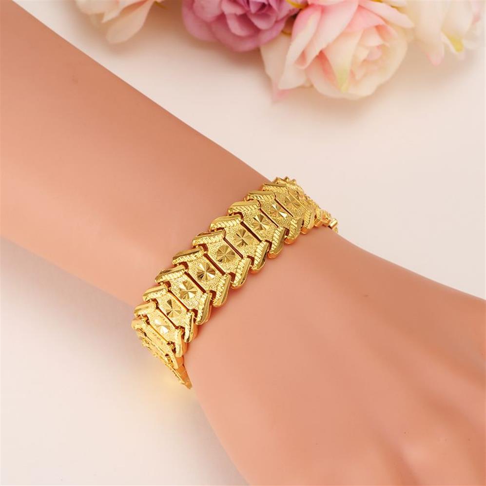 breed 17 mm HEREN 18K GEEL GOUD GF REAL ID ARMBAND MASSIEF HORLOGEKETEN LINK 20 cm Met ongeveer 30% of meer van een legering266D