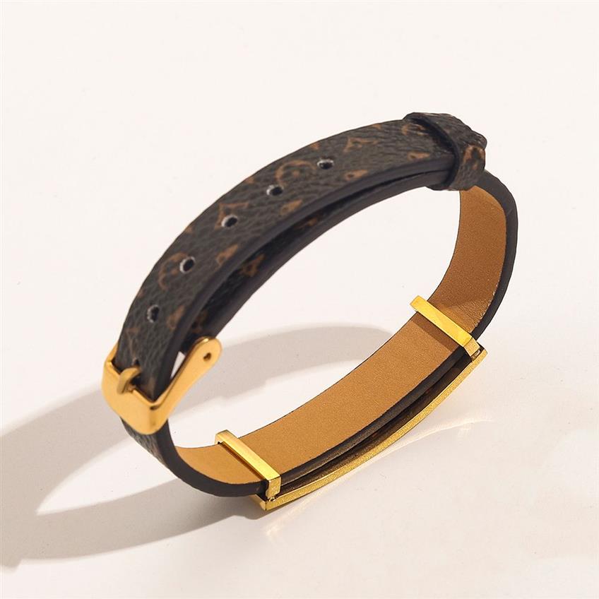 Nowy styl Bracelets Kobiety Boletka projektant biżuterii Faux skóra 18K Gold Stated Stal Bransoletka Women Wesder GIF318O