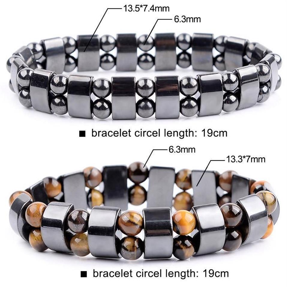 Bracelet Nature Jaune Oeil De Tigre Hématite Perles Bracelet Thérapie Soins De Santé Aimant Bijoux Pour Hommes Charme Bracelets Cadeaux Pour Man274s