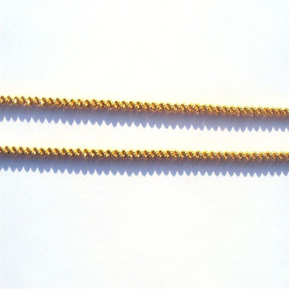 Sottile rivestimento in oro giallo 14k Fine corda francese Collana lunga Parti della catena 100% vero oro non solido, non denaro 246U