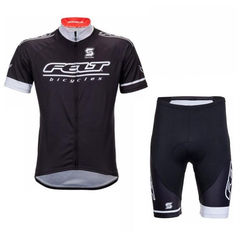 FELT team Maglia da ciclismo Tuta a maniche corte Camicia con bretelle set da uomo estivo traspirante abbigliamento da mountain bike Indossare cuscinetto in gel 3D H1254c