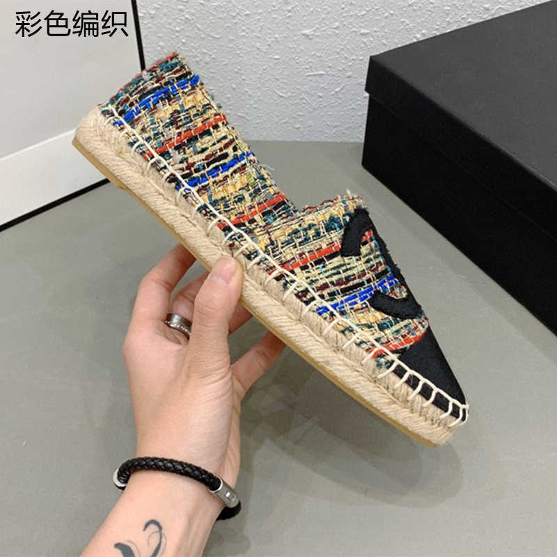 Sports shoes 2024 Xiaoxiangfeng Fishermans for Womens New Summer Linen Grass Woven Genuine Leather Soft Sole Breathable One Step Kick Lefu Shoes