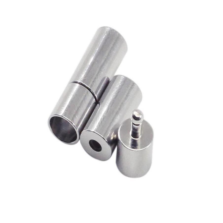 100st Mall Metal End Caps End Clasps Passar Rund läderkabel för DIY -smycken som gör hål 3mm279U