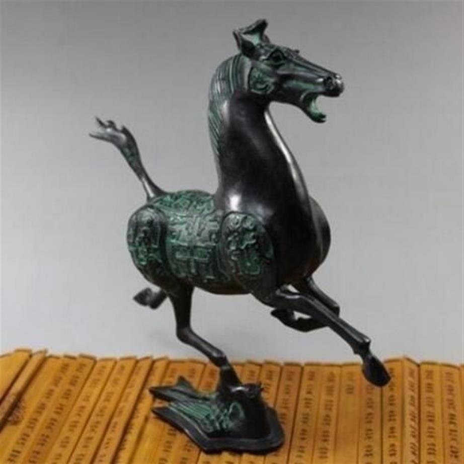 Exquisite Old Chinese bronze statue horse fly swallow Figures Healing Medicine Decoration 100% Brass Bronze303D